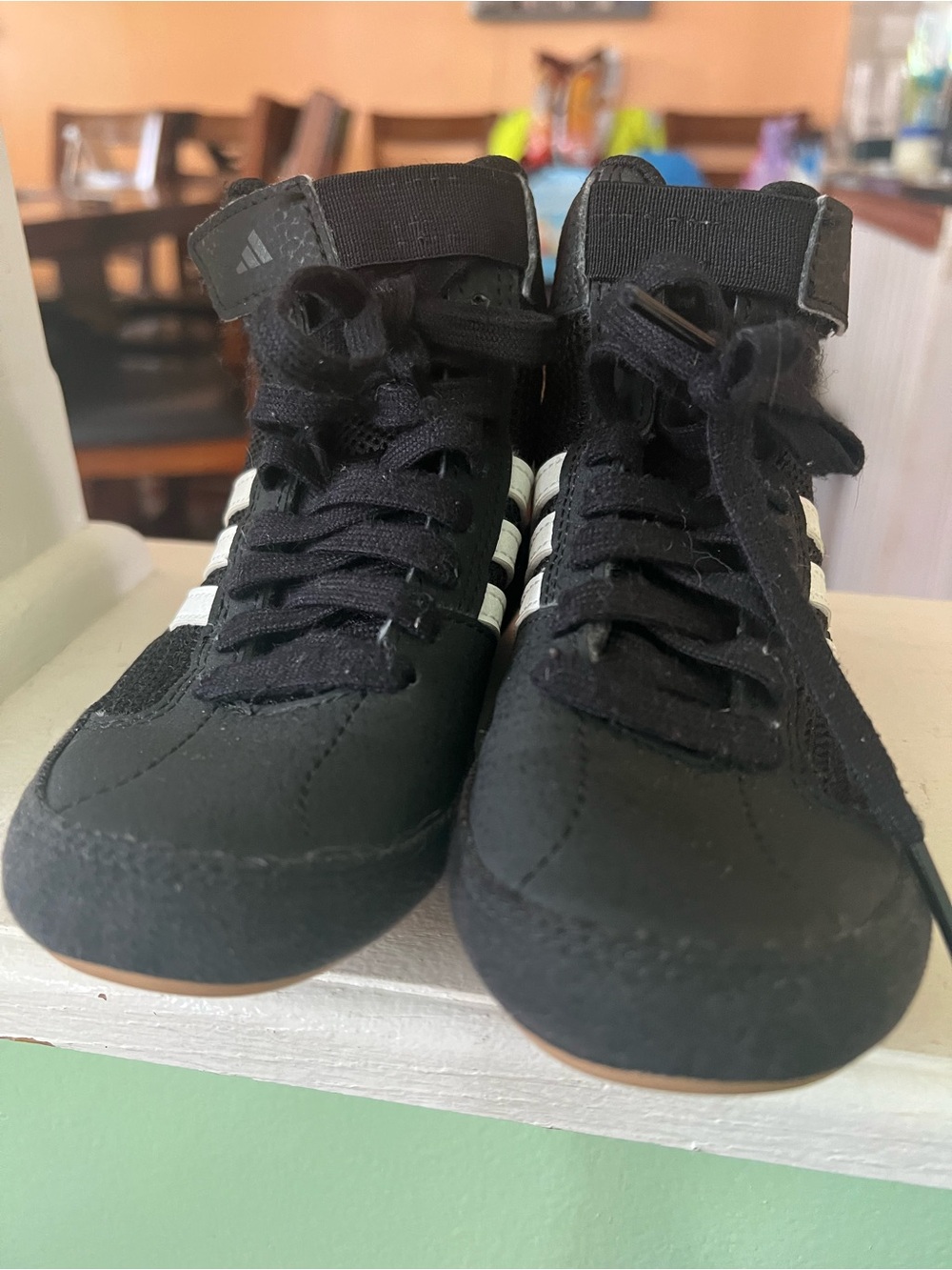 Adidas Kids 11K Black High-Top Wrestling Shoes